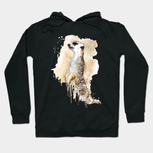 Watercolor Painting - Meerkat Sentinel Hoodie